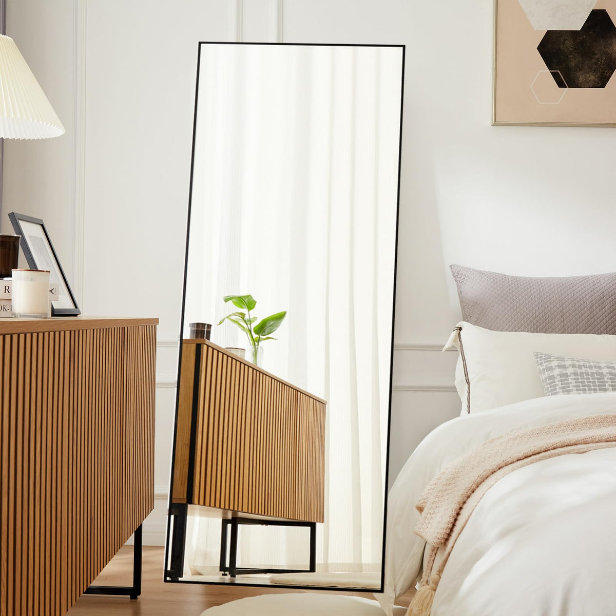 DUMOS Arched Mirror Full Length Floor, 59x16 Inch Full Body Standing Mirror