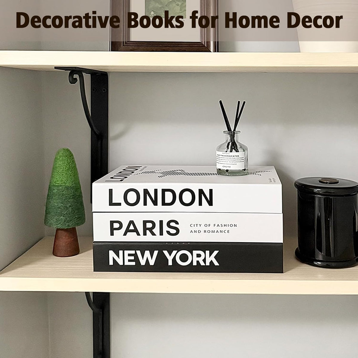 Decorative Books Set of 3, Faux Coffee Table Books for Home Decor
