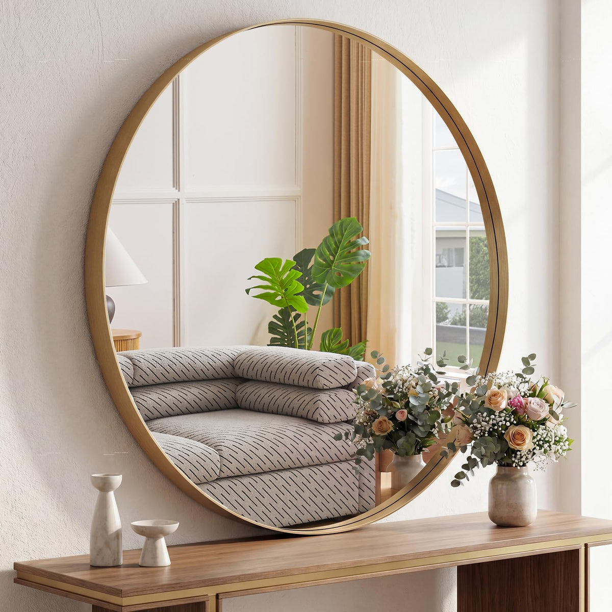 Sweetcrispy Bathroom Mirror 40x30 Inch, Vanity Mirror for Wall