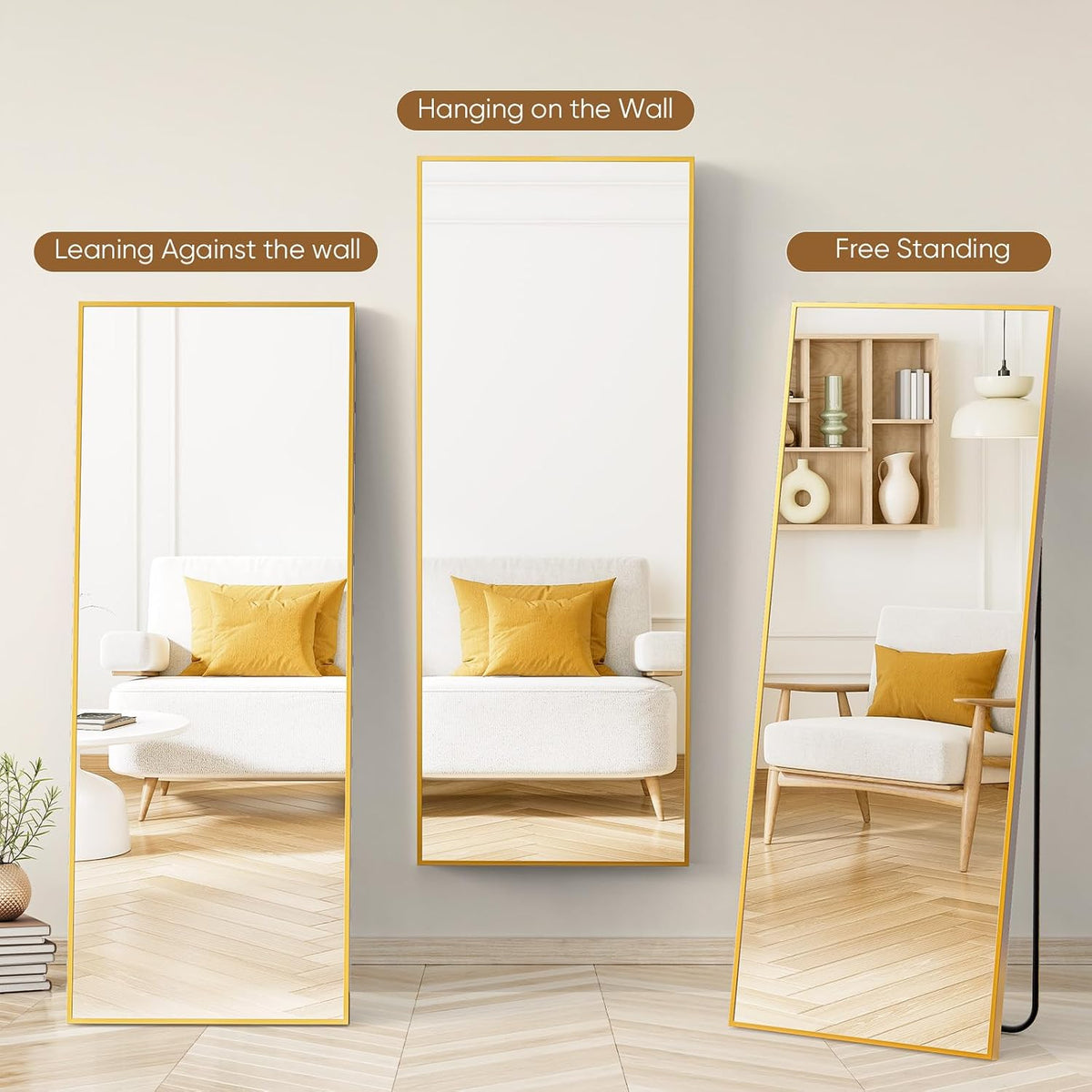 NEWBULIG Full Length Floor Mirror, Body Standing Wall Mirror