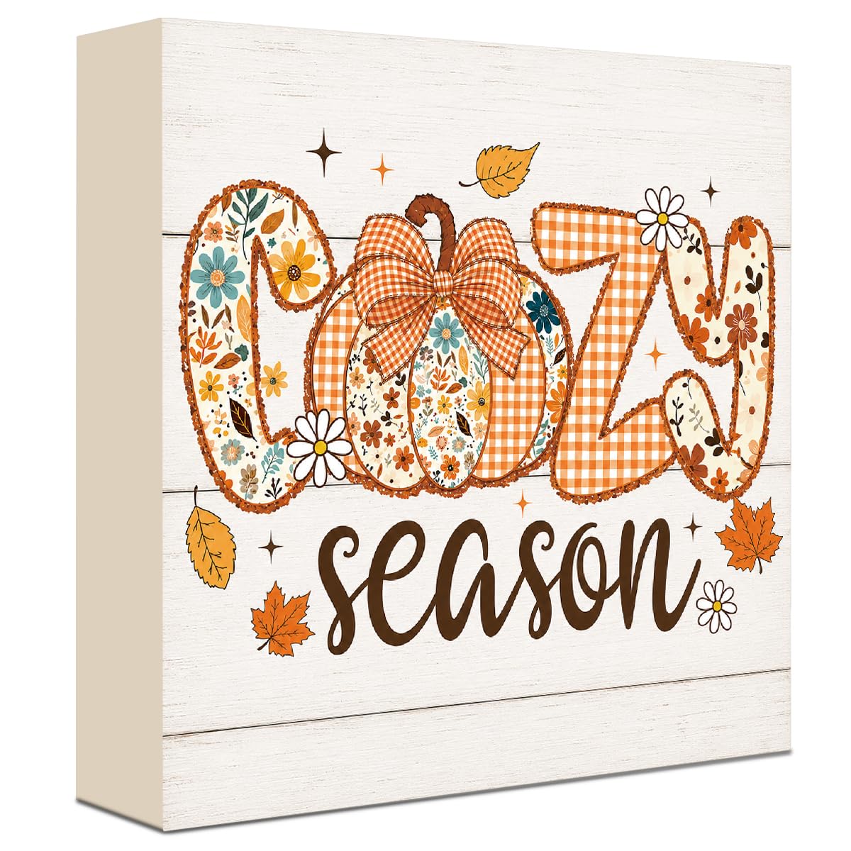 Fall Decorations for Home Football Pumpkin Wood Sign Fall Wall Shelf Decor