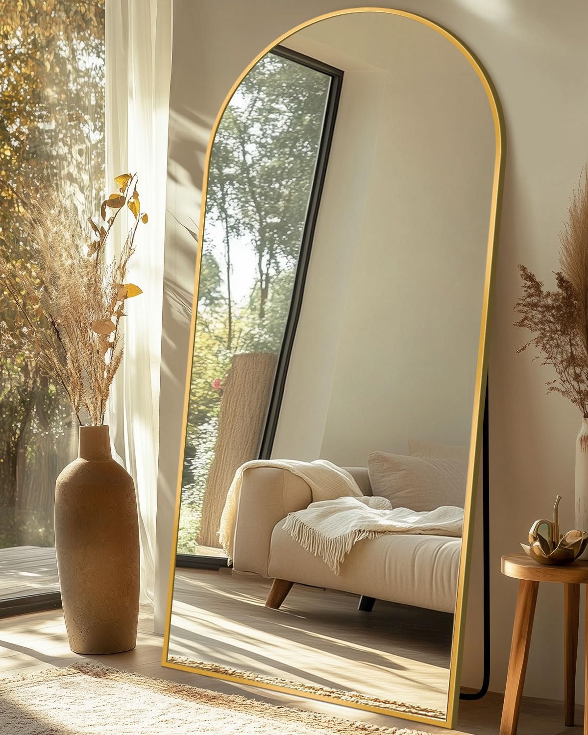 71"x28" Arched Full Length Mirror with Stand,Full Body Floor Mirror