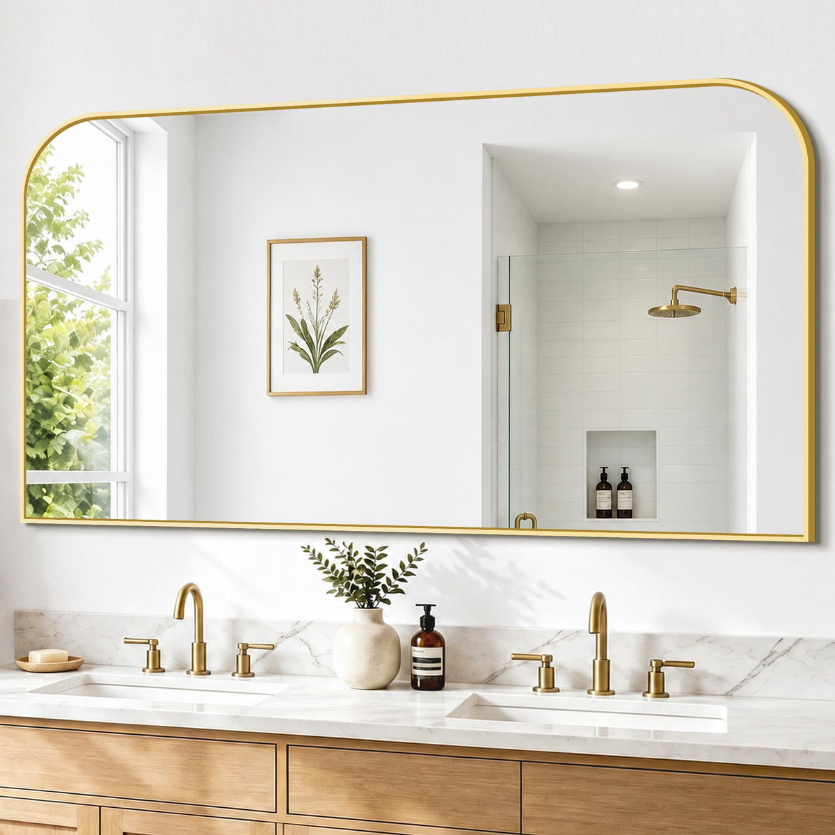 FICTOR 2 Pack 36" x 24" Bathroom Vanity Mirror for Over Sink, Black