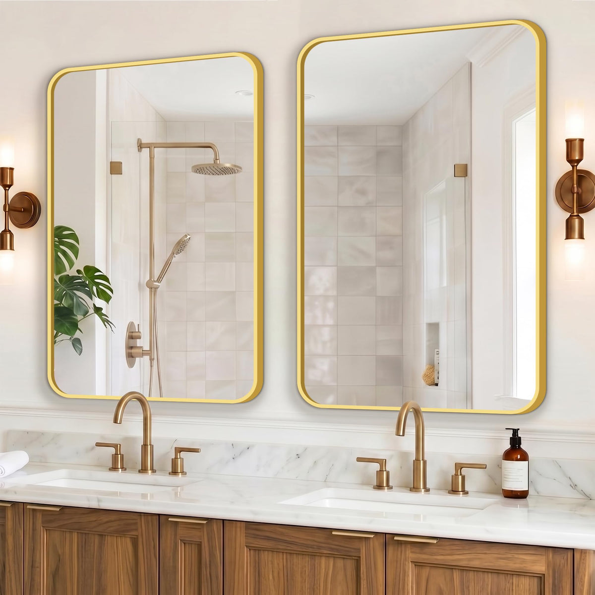 FICTOR Bathroom Mirror for Over Sink, 2 Pack 30"x20" Vanity Mirror, Black