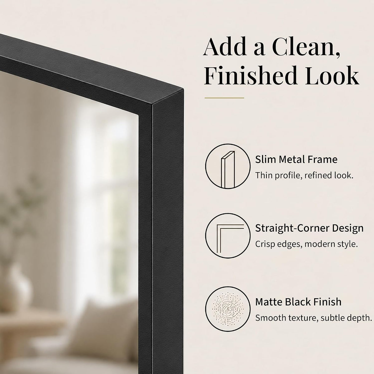 2-Pack 24"x36" Matte Black Framed Bathroom Vanity Wall Mirrors