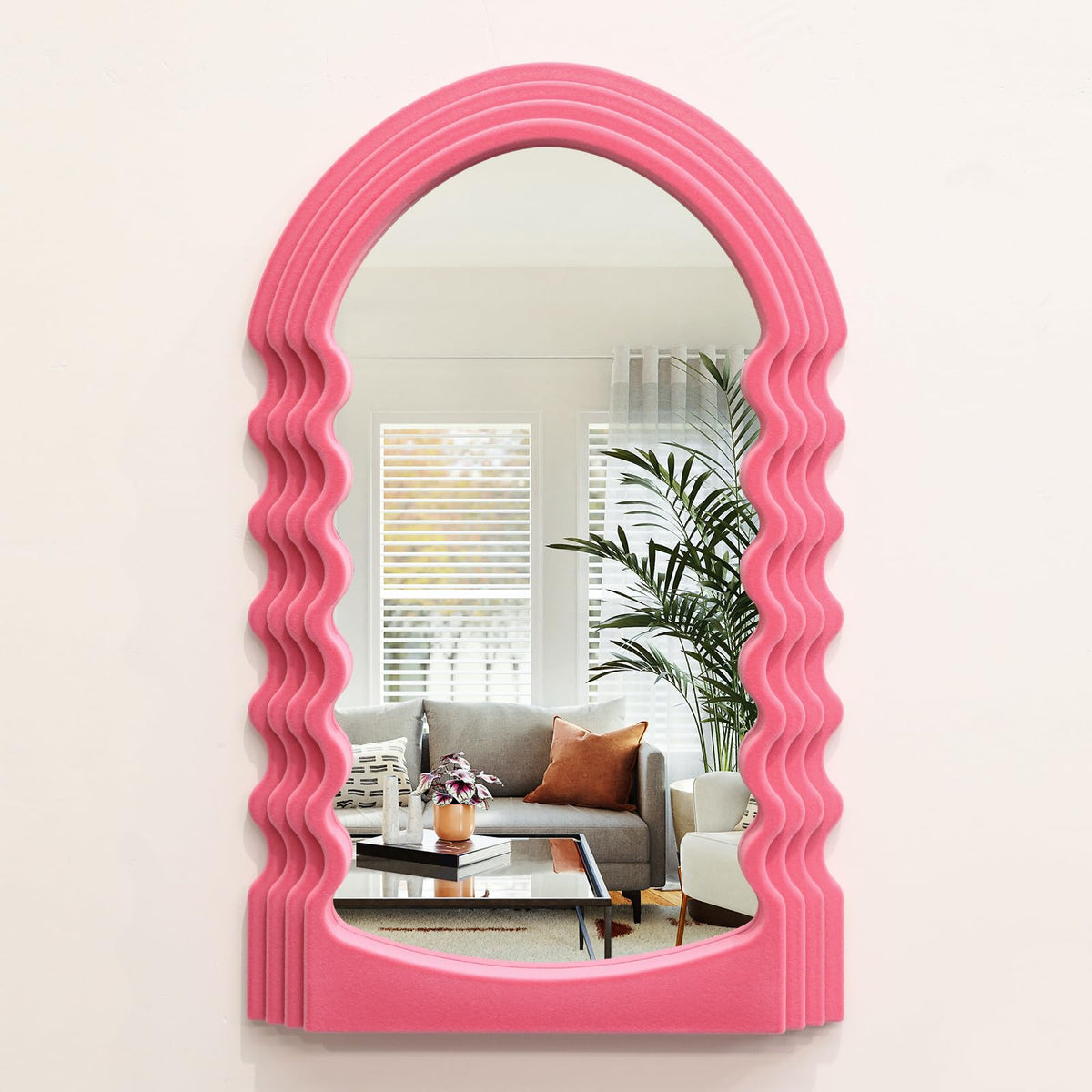 Emerald Green Wavy Wall Mirror Decor for Hallway Entryway, Irregular Cloud-Shaped Small Decorative Mirrors for Home Office Living Room, Modern Hanging Wall Art for Christmas Wedding Gift