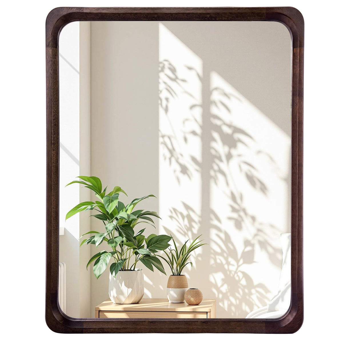 Tanmicoshomy 30 x 48 Inch Wood Rustic Large Bathroom Vanity Mirror