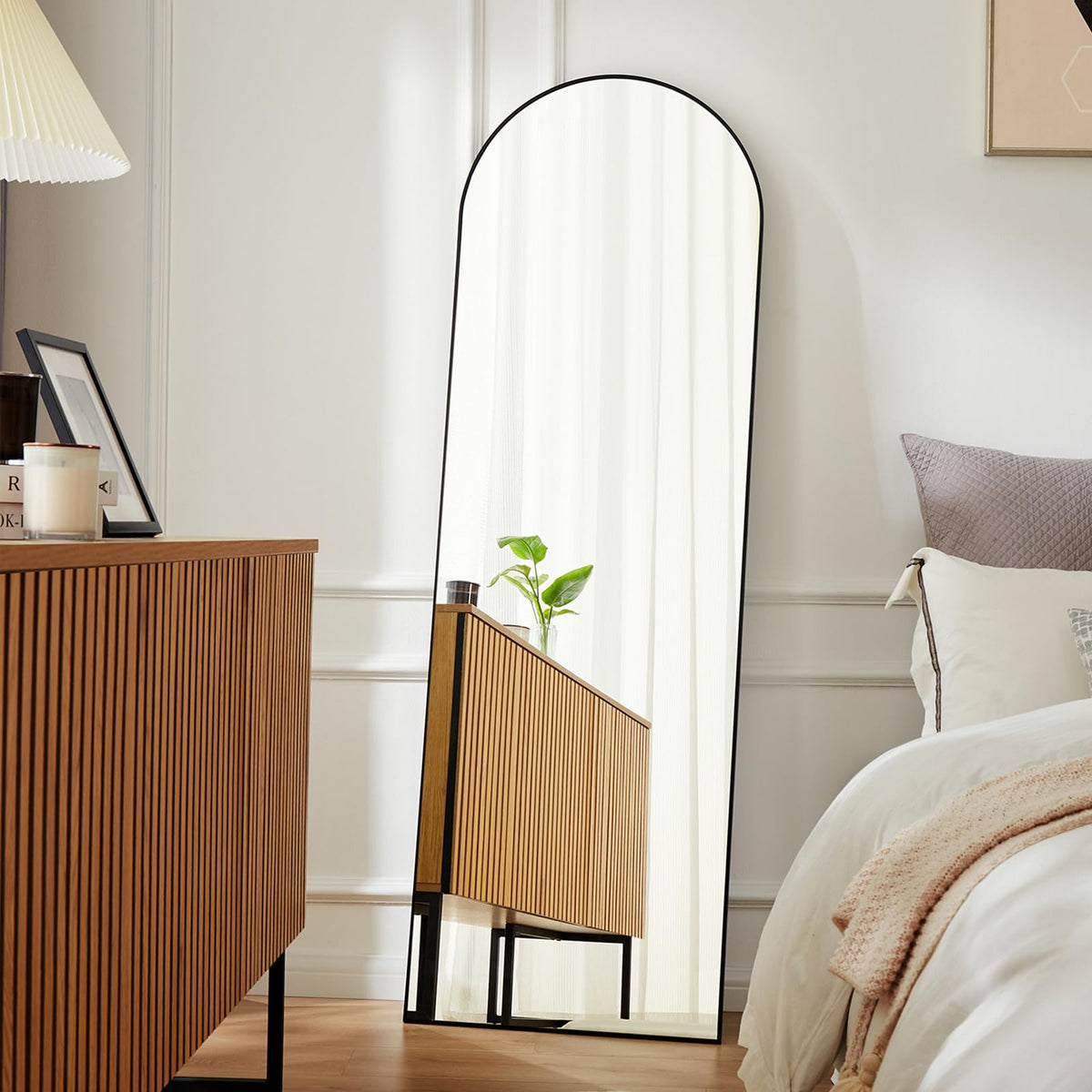 DUMOS 65"x24" Arched Full Length Mirror with Stand, Full Body Floor Mirror