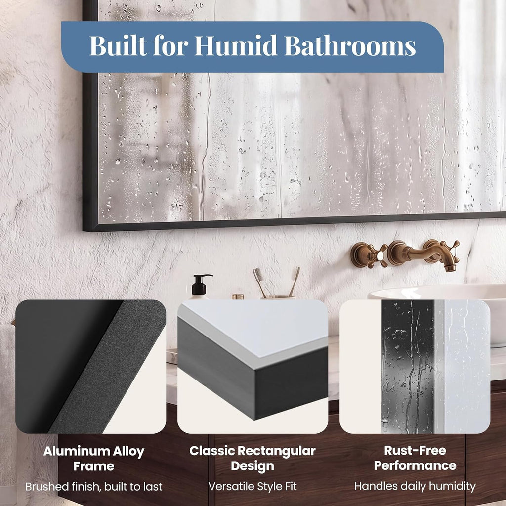 NEWBULIG Bathroom Wall Mirror, Vanity Home Mirror, 30x36 Inch