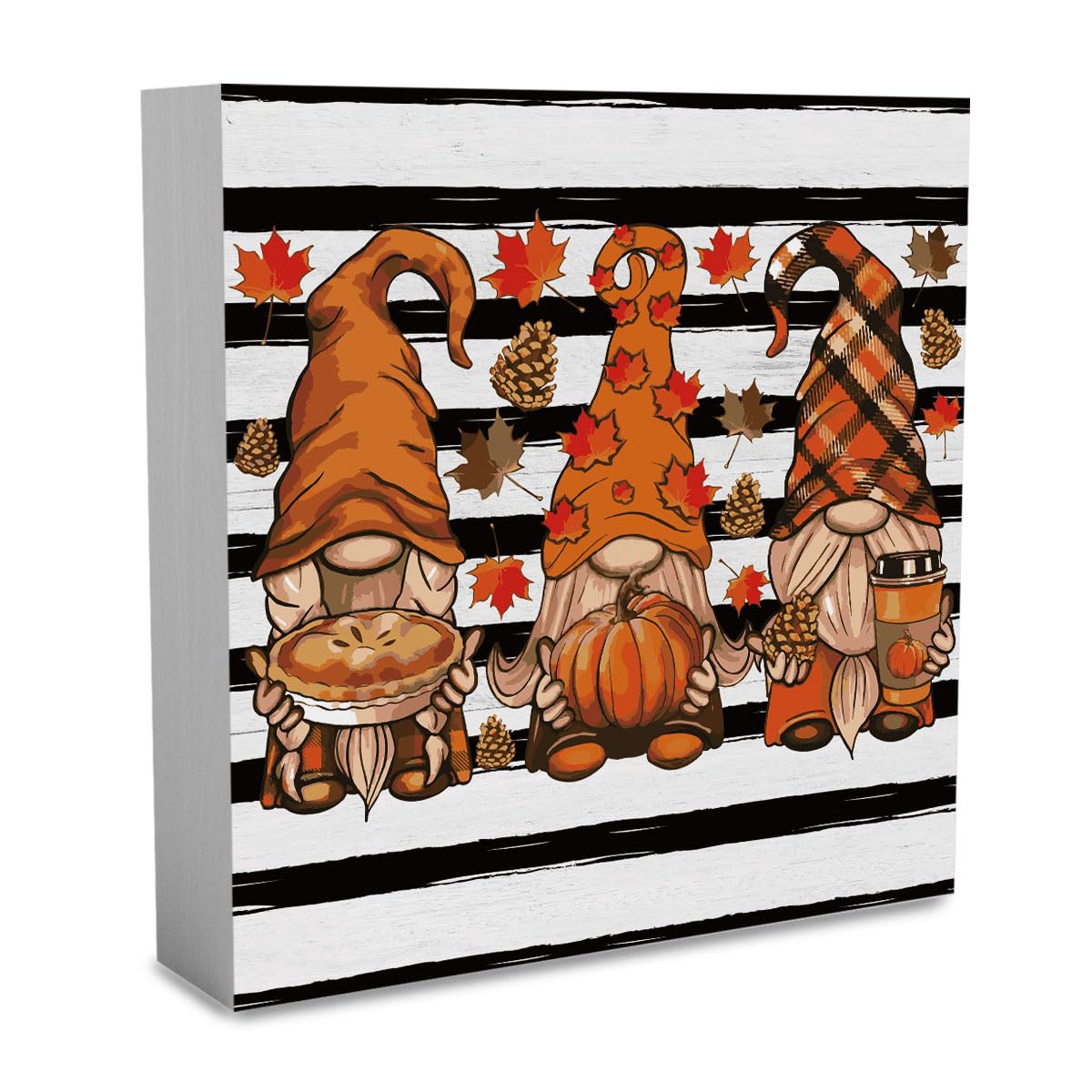 Fall Decorations for Home Fall Decor Rustic Tis' the Season Pumpkin Sign, Autumn Thanksgiving Decor Sign for Home Office Bathroom Kitchen Bedroom Room Mantel Tiered Tray Decoration 5 x 5 Inches