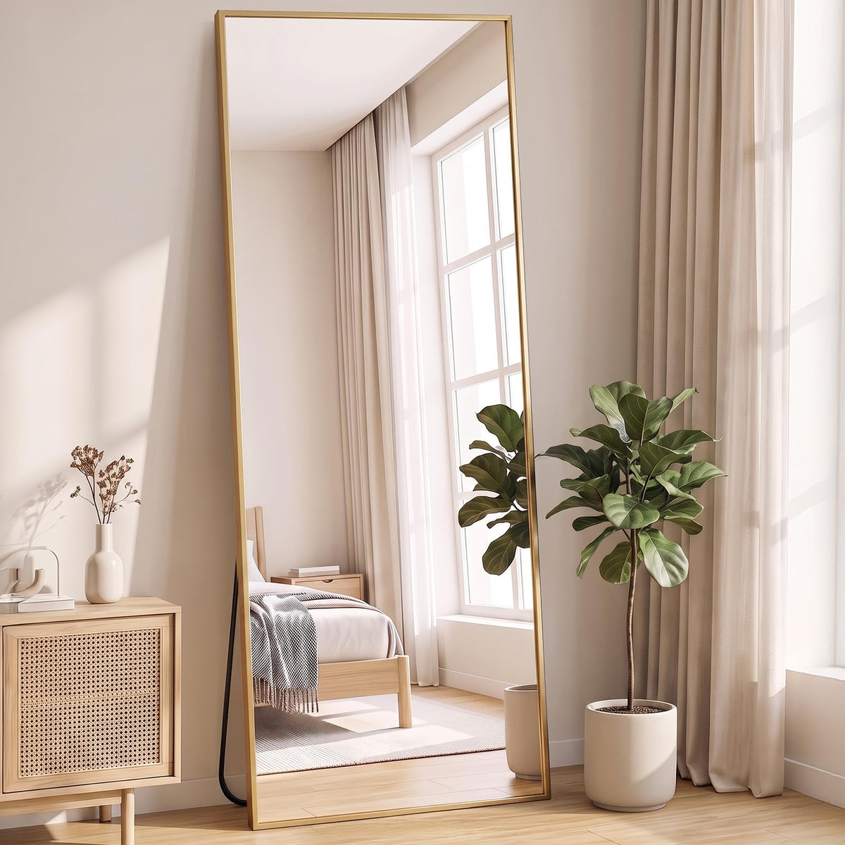 NEWBULIG Full Length Floor Mirror, Body Standing Wall Mirror