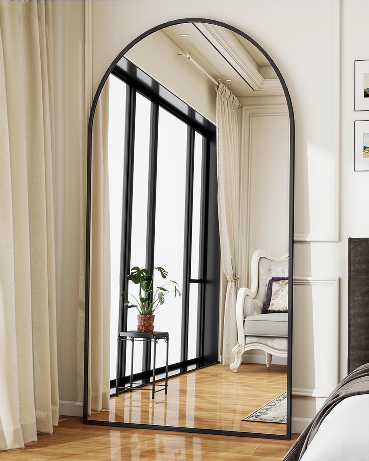 Koonmi 71x30 Arched Full Length Mirror, Floor Mirror with Stand