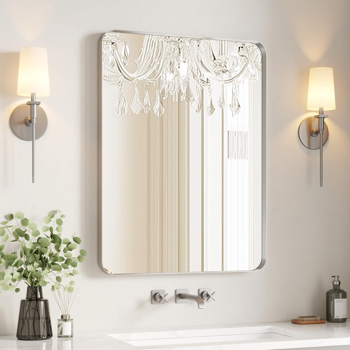USHOWER Gold Bathroom Mirrors for Over Sink 24"x36" 2 Pack