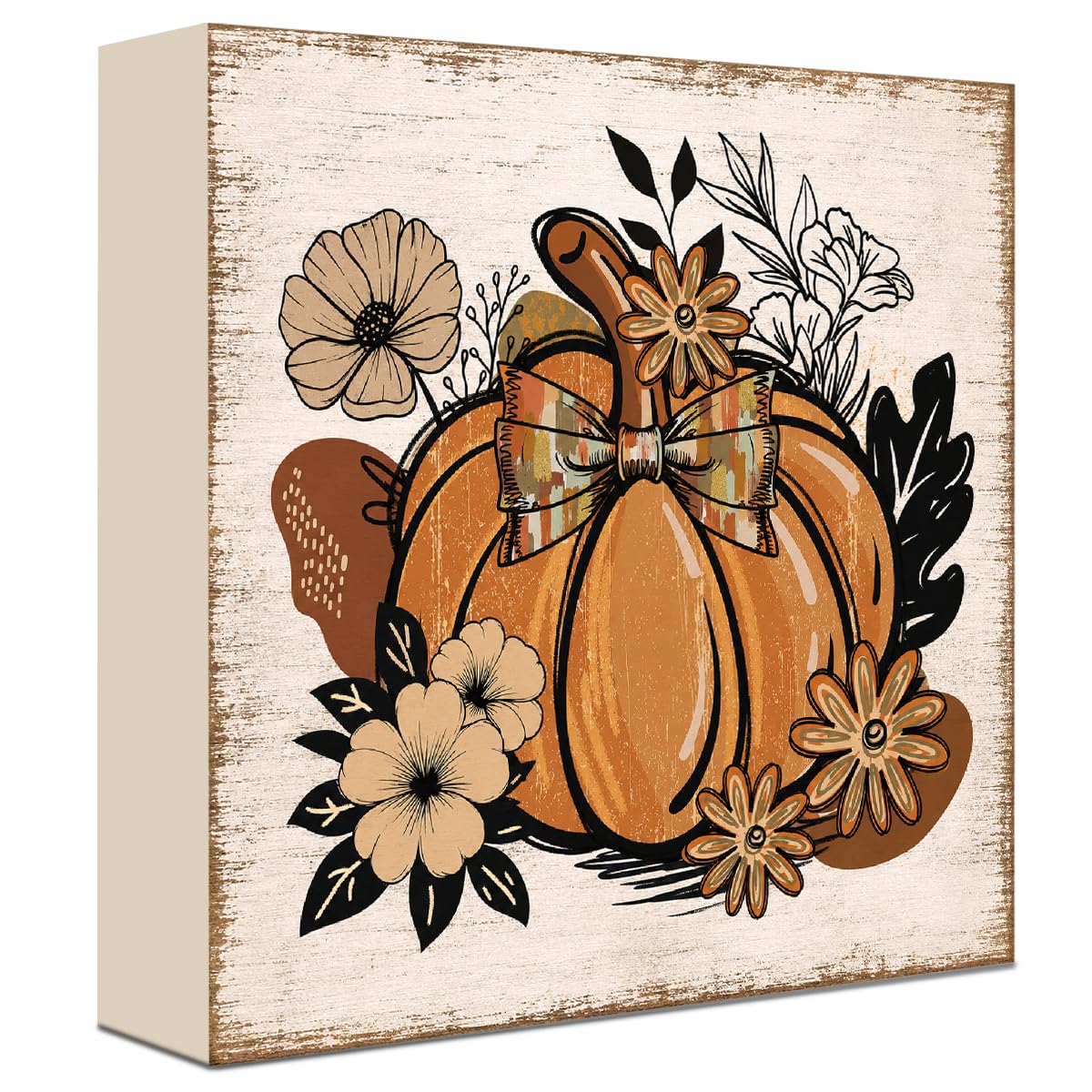 Fall Decorations for Home Football Pumpkin Wood Sign Fall Wall Shelf Decor