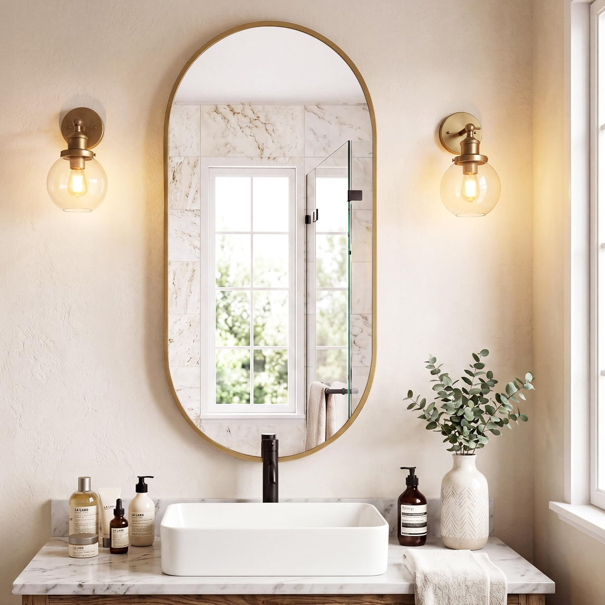 Sweetcrispy Bathroom Mirror 40x30 Inch, Vanity Mirror for Wall