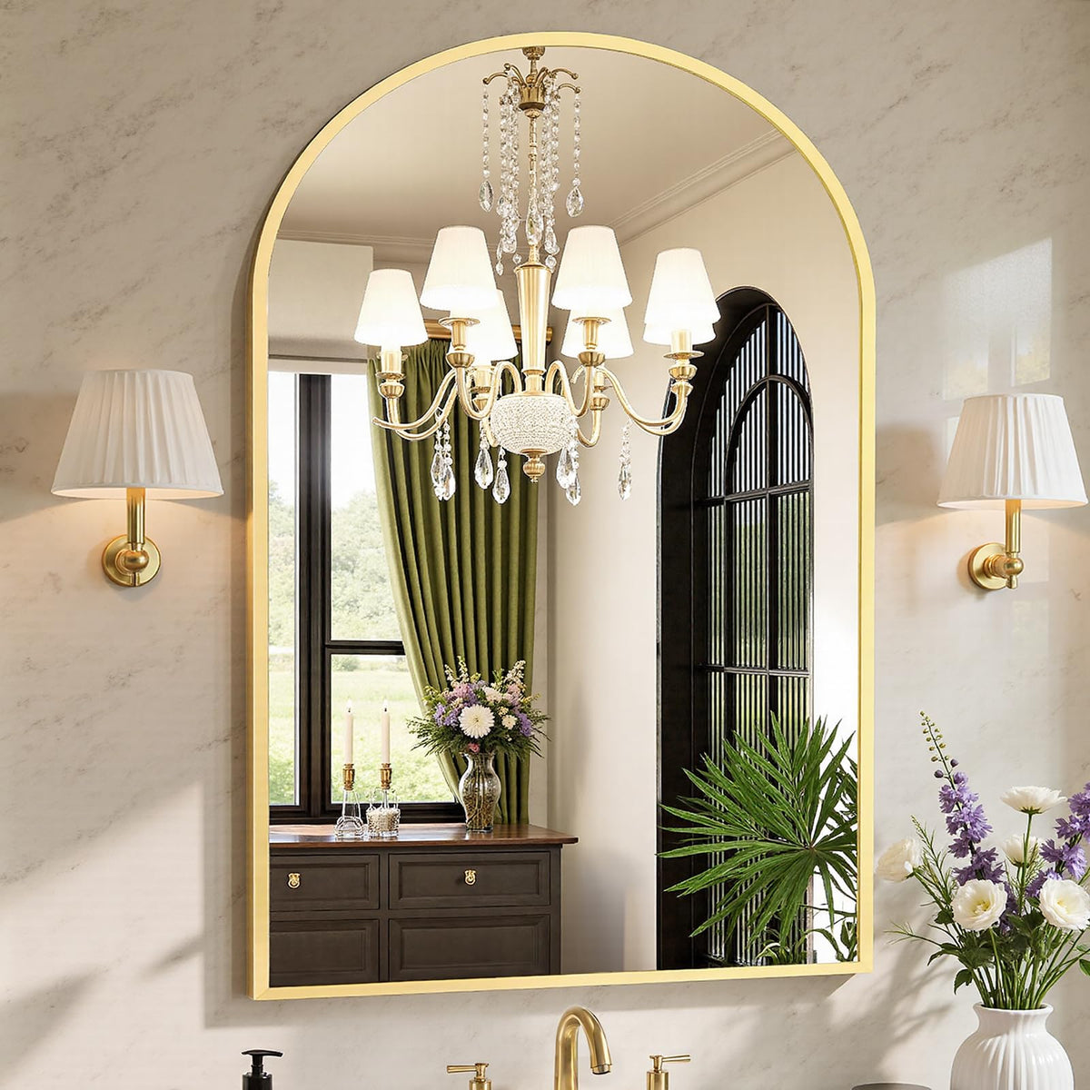 Sweetcrispy Bathroom Mirror 40x30 Inch, Vanity Mirror for Wall
