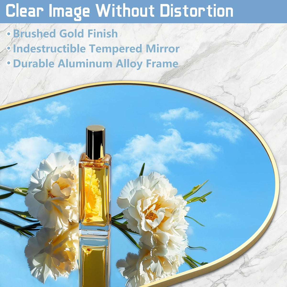MirrMuse 76"x34" Large Arched Floor Mirror Full Length with Stand, Gold