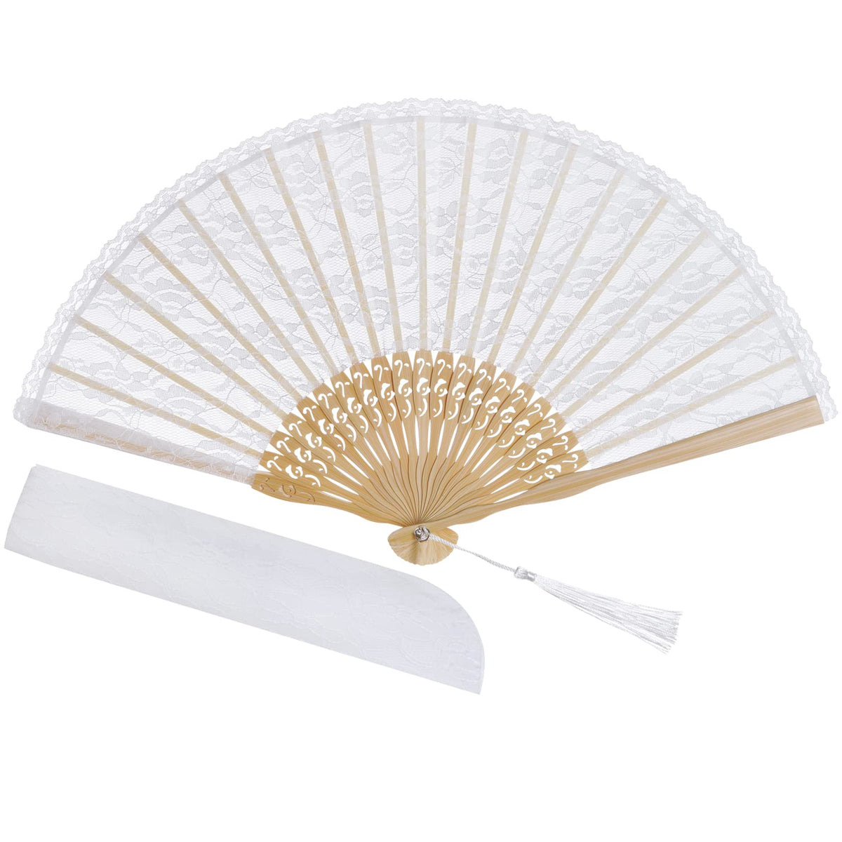 choyaxo Black Lace Handheld Fan Bamboo Folding Fan