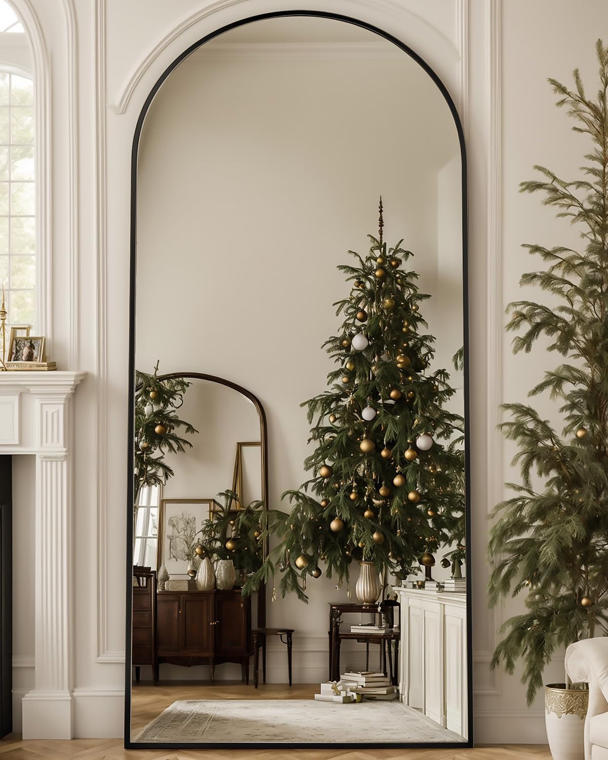 Antok 58" x19” Arched Full Length Mirror, Floor Mirror with Stand,Gold