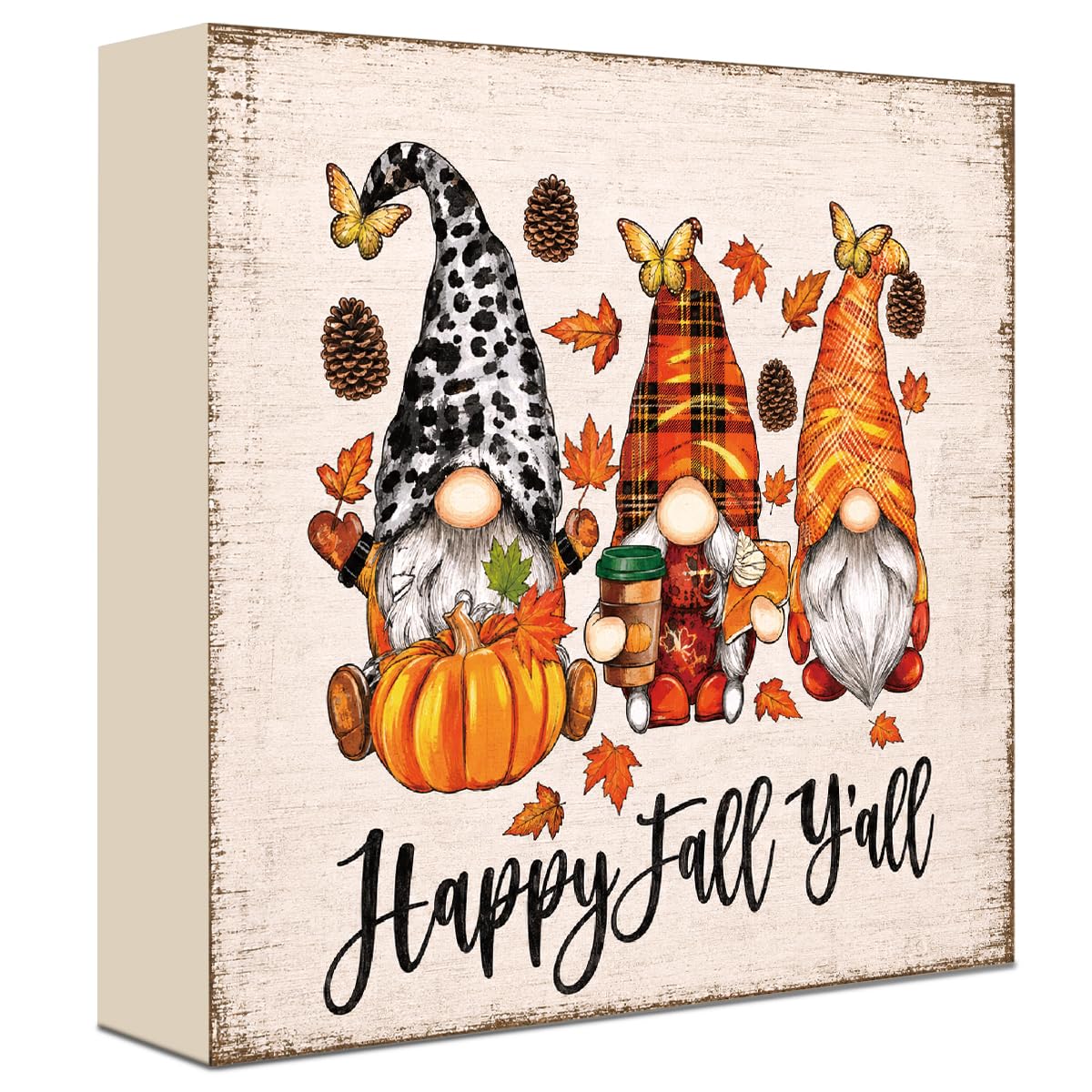 Fall Decorations for Home Football Pumpkin Wood Sign Fall Wall Shelf Decor