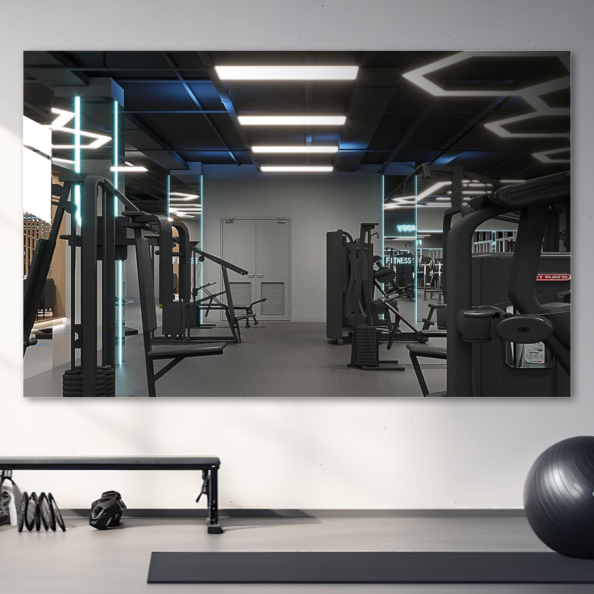 Hasipu 2 Pcs Home Gym Mirror, 72" x 36" Each, Large Full Length Frameless