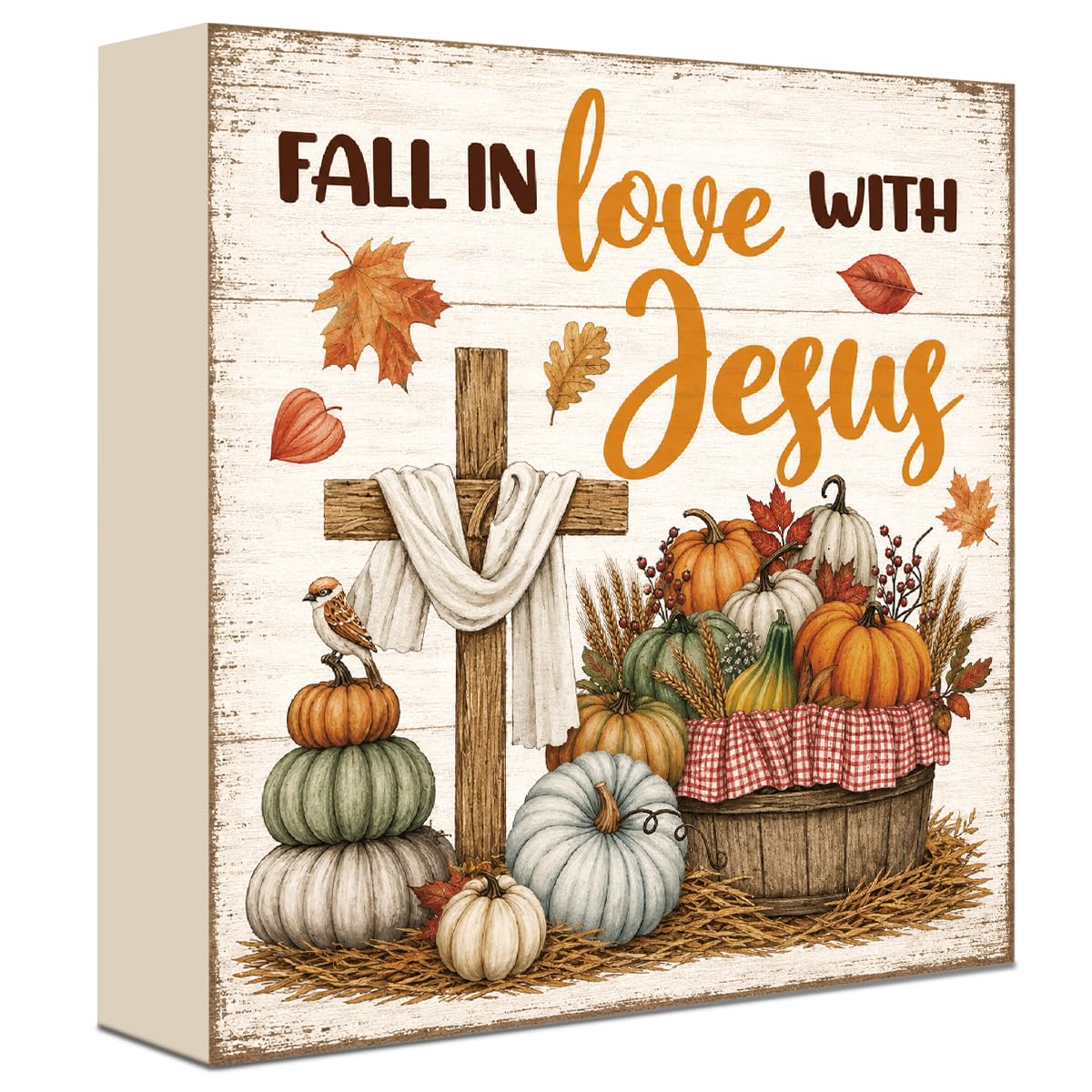 Fall Decorations for Home Football Pumpkin Wood Sign Fall Wall Shelf Decor