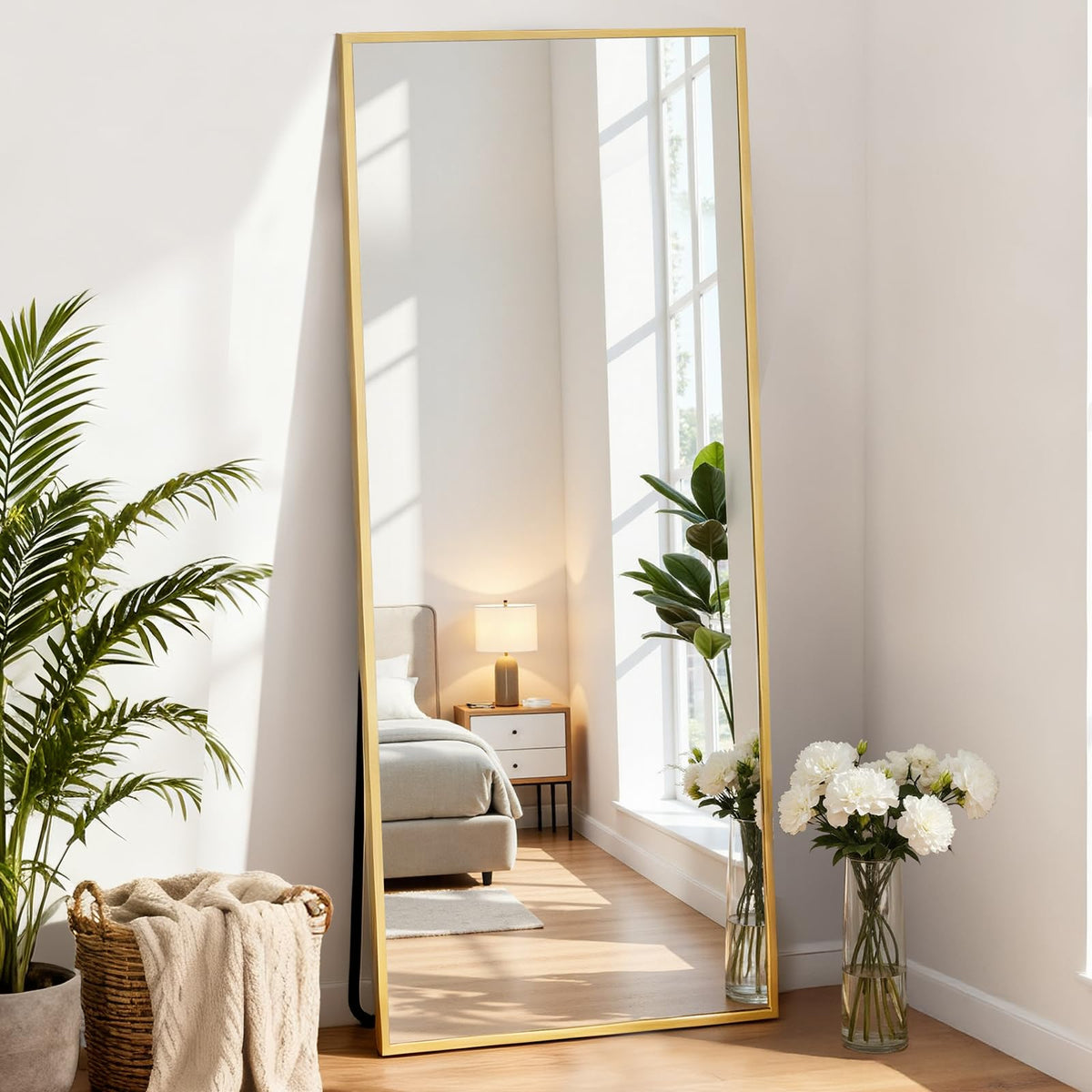 DUMOS 63"x20" Arched Full Length Floor Mirror, Full Body Mirror with Stand