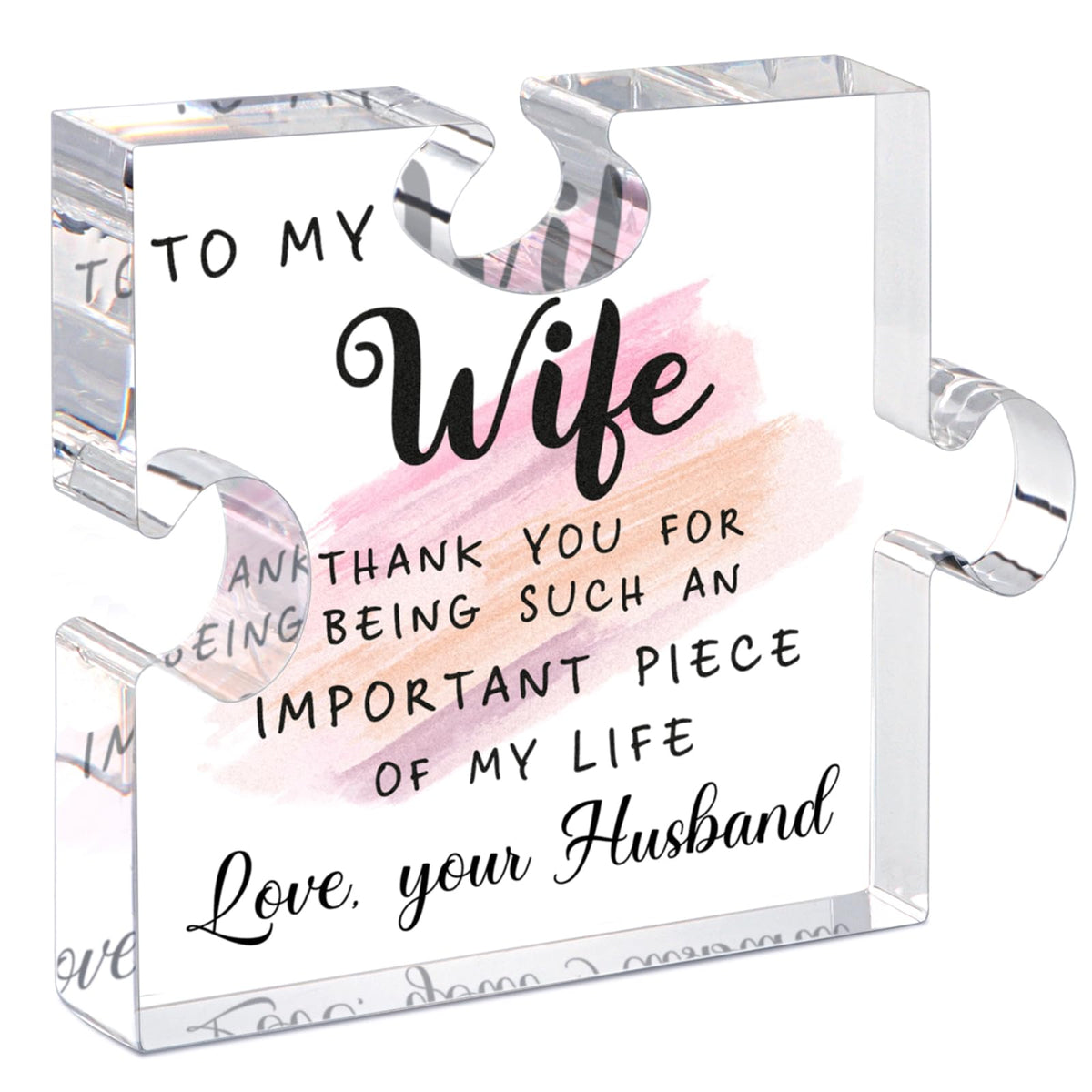 LukieJac Sister Gifts from Sister - Unique Sister Birthday Acrylic Puzzle-Shaped Plaque Desk Decorations Present for Big Sister Mothers Day Christmas Wedding from Sister Brother