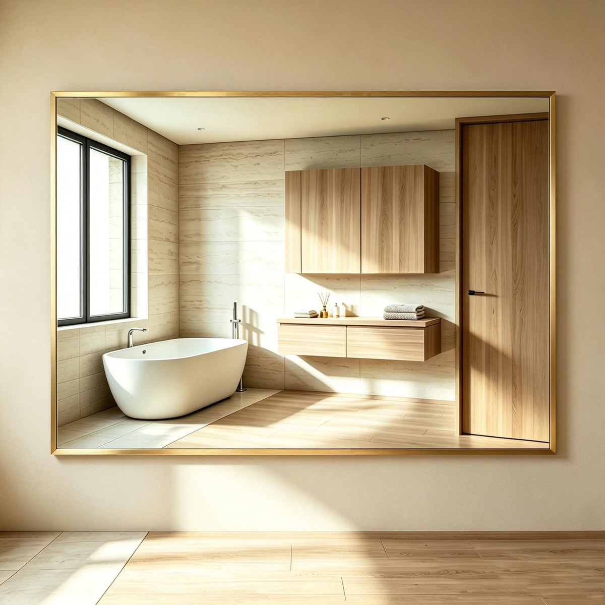 DUMOS Bathroom Mirror for Over Sink, 48"x30" Rectangle Wall Mount Mirror