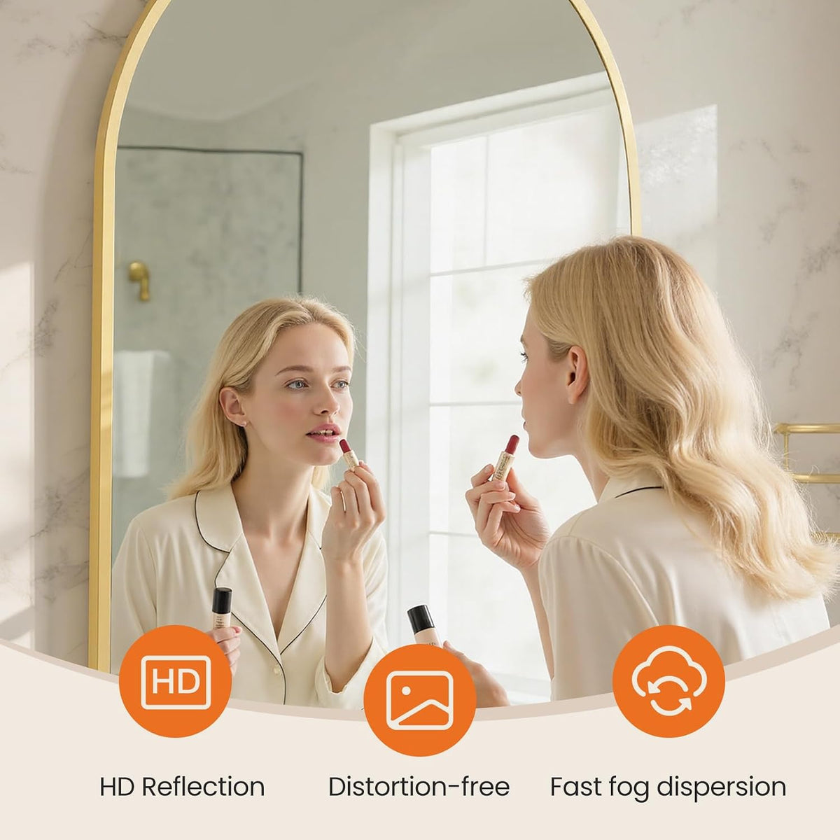 Sweetcrispy 26"x38" Arched Bathroom Mirror, Bathroom Mirrors for Over Sink