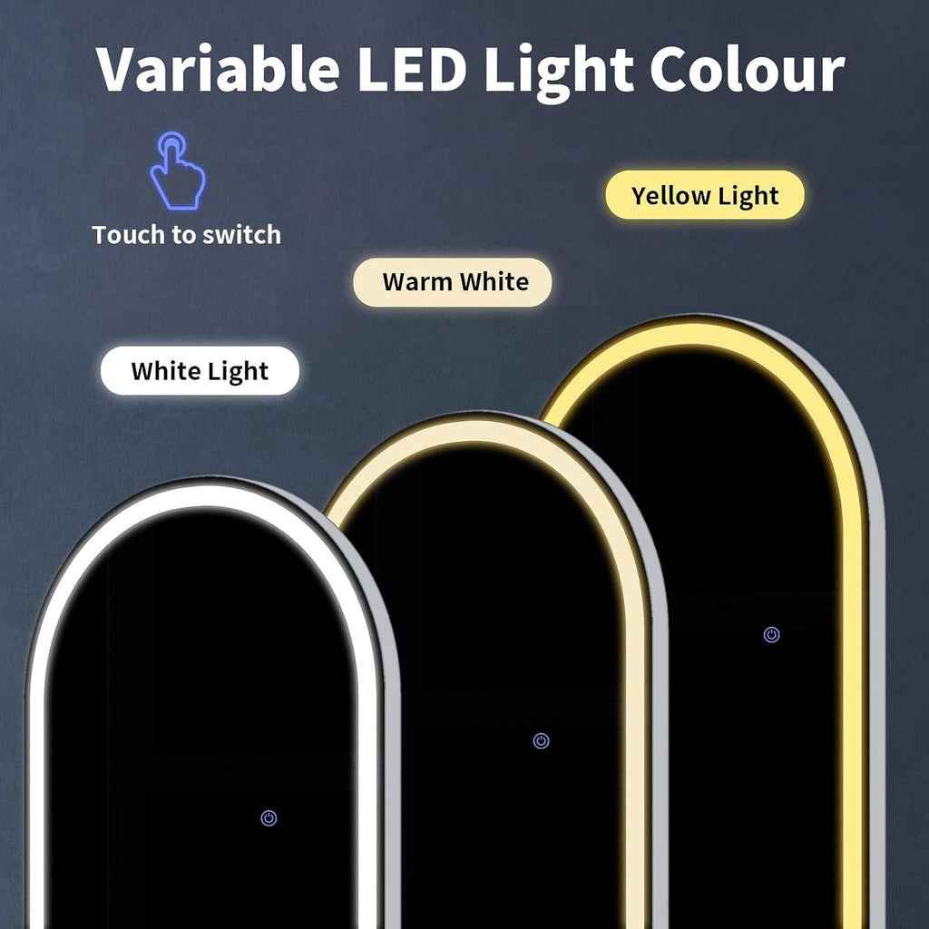 VooBang 56"x21" LED Arched Mirror Full Length with Dimmable Lights