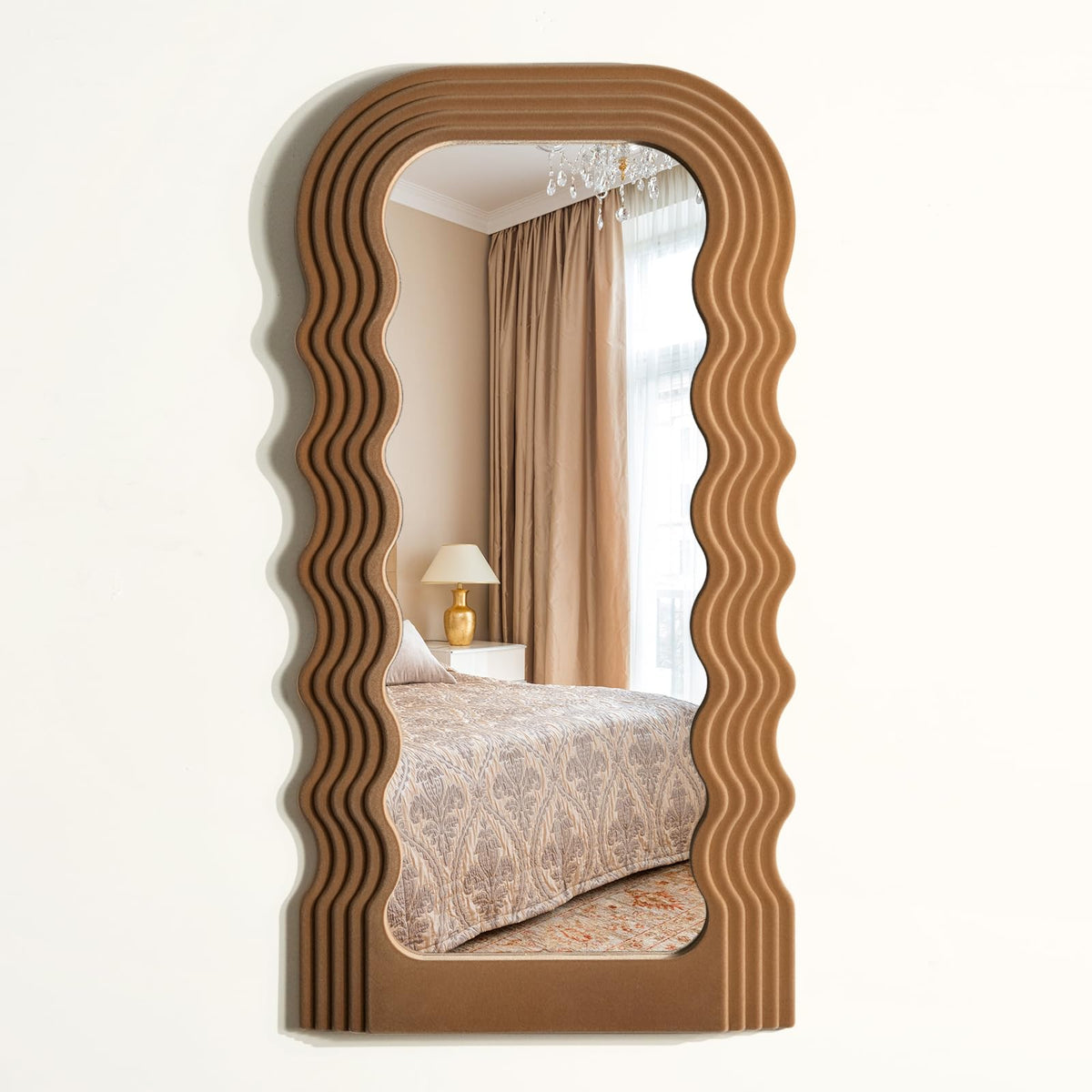 Emerald Green Wavy Wall Mirror Decor for Hallway Entryway, Irregular Cloud-Shaped Small Decorative Mirrors for Home Office Living Room, Modern Hanging Wall Art for Christmas Wedding Gift