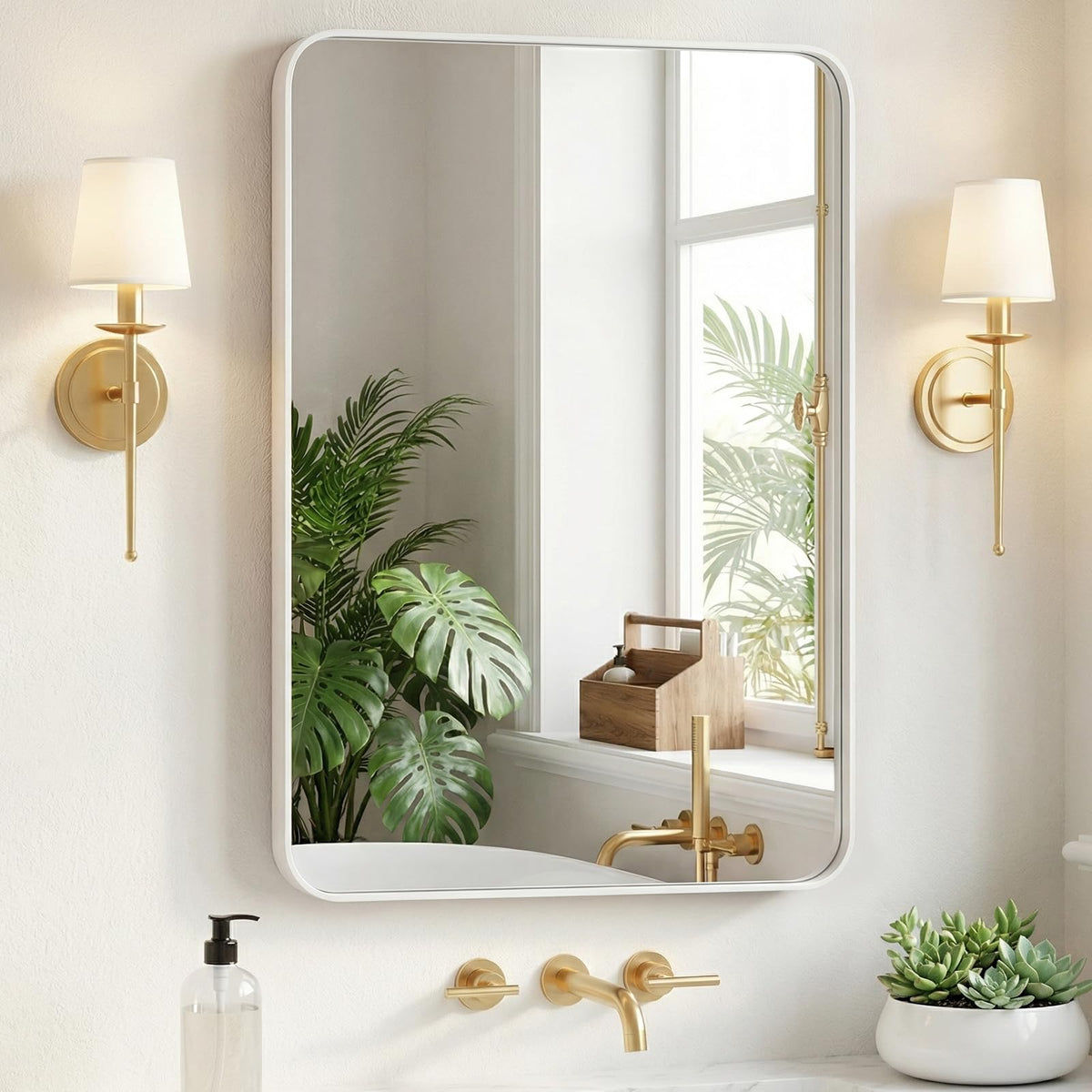NEWBULIG Bathroom Wall Mirror, Vanity Home Mirror, 30x36 Inch