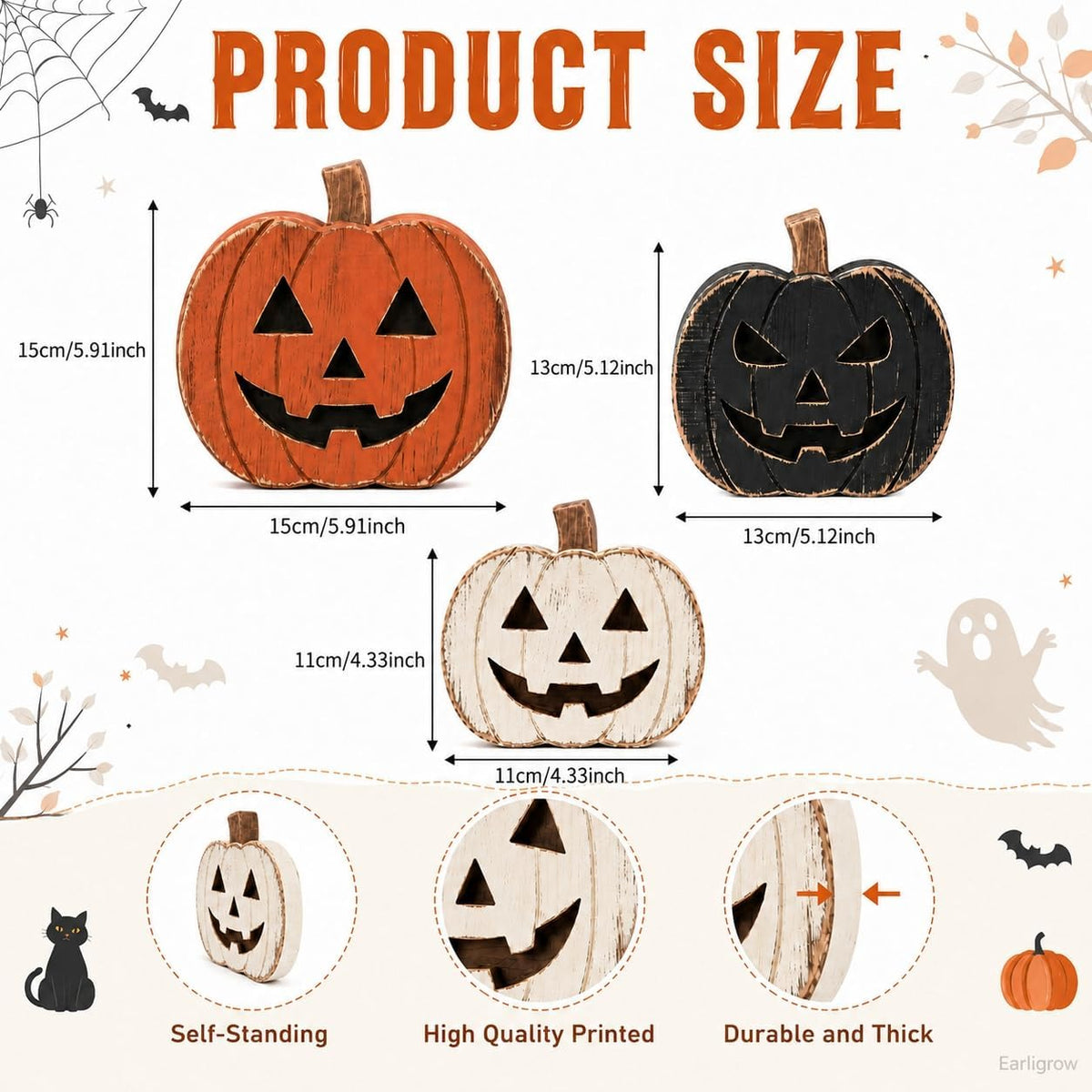 Halloween Pumpkin Table Decor Indoor, Halloween Decorations for Home