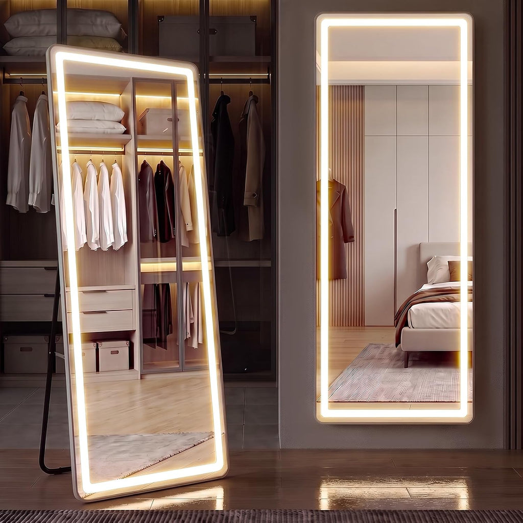 21"x64" Full Length Mirror with Lights, Standing Mirror