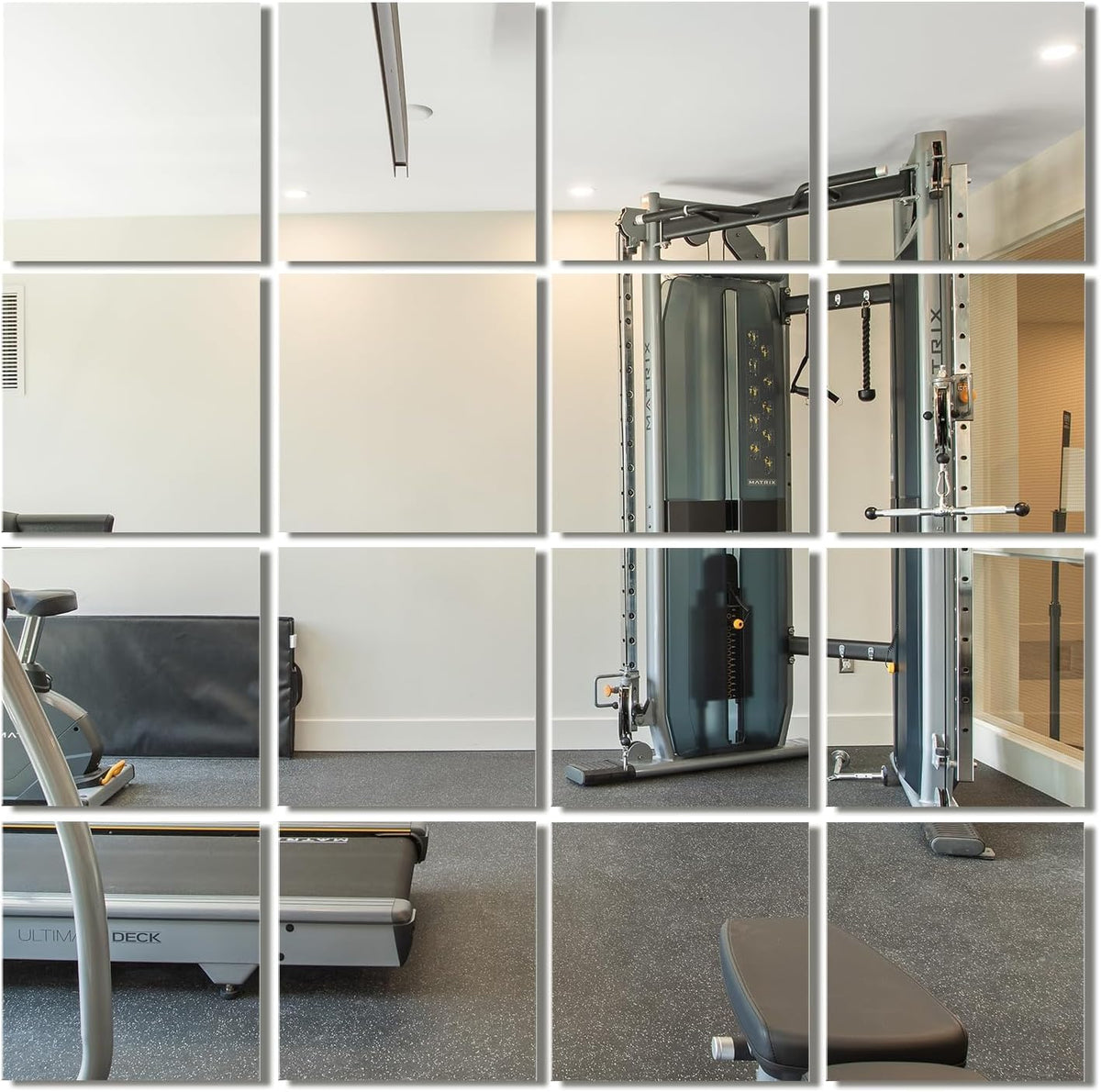 Delma Frameless Mirror Tiles 16"x12"x12 Pcs Wall Mounted
