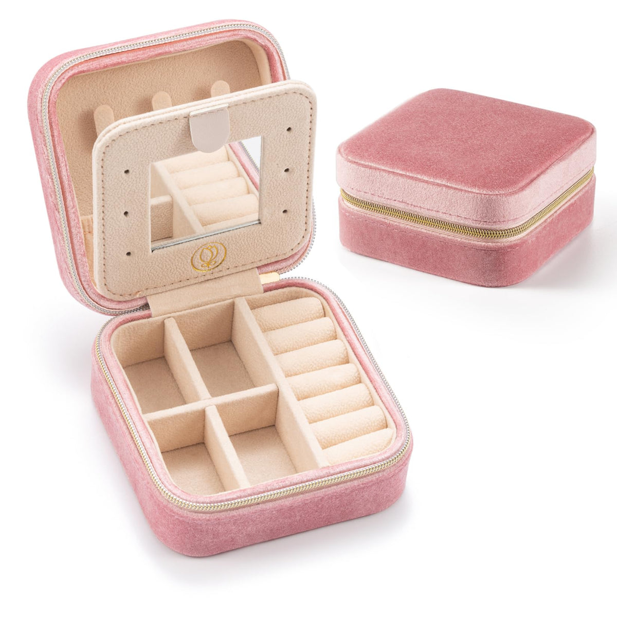 Mini Jewelry Travel Case,Small Jewelry Box,Traveling Jewelry Organizer,Portable Jewellery Storage Holder for Rings Earrings Necklace Bracelet Bangle Organizer,Boxes for Girls Women(PU-Black)