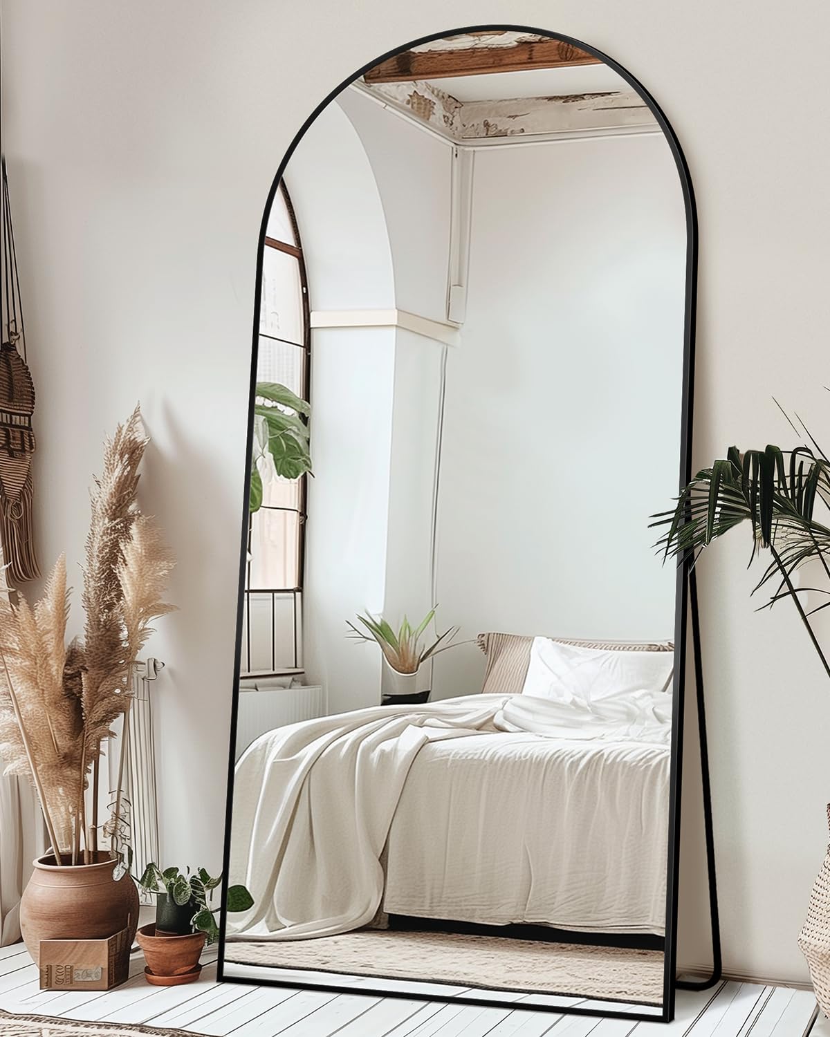 71"x28" Arched Full Length Mirror with Stand,Full Body Floor Mirror