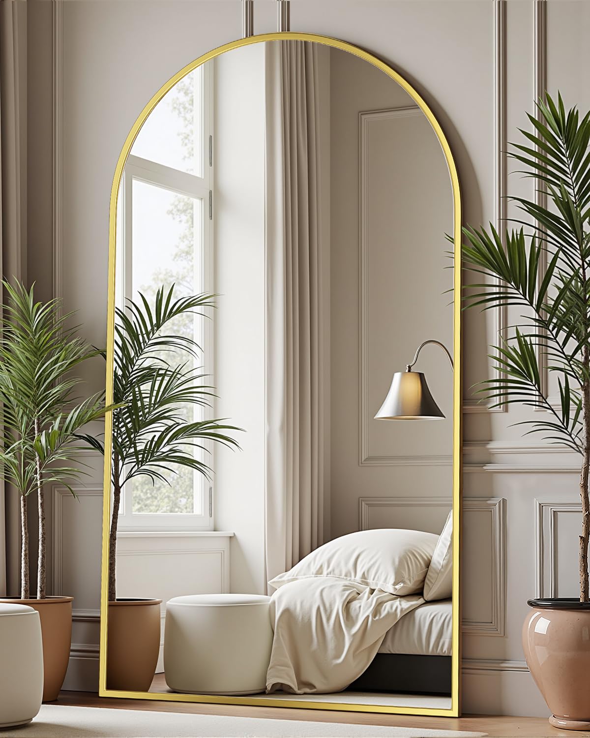 71"x28" Arched Full Length Mirror with Stand,Full Body Floor Mirror