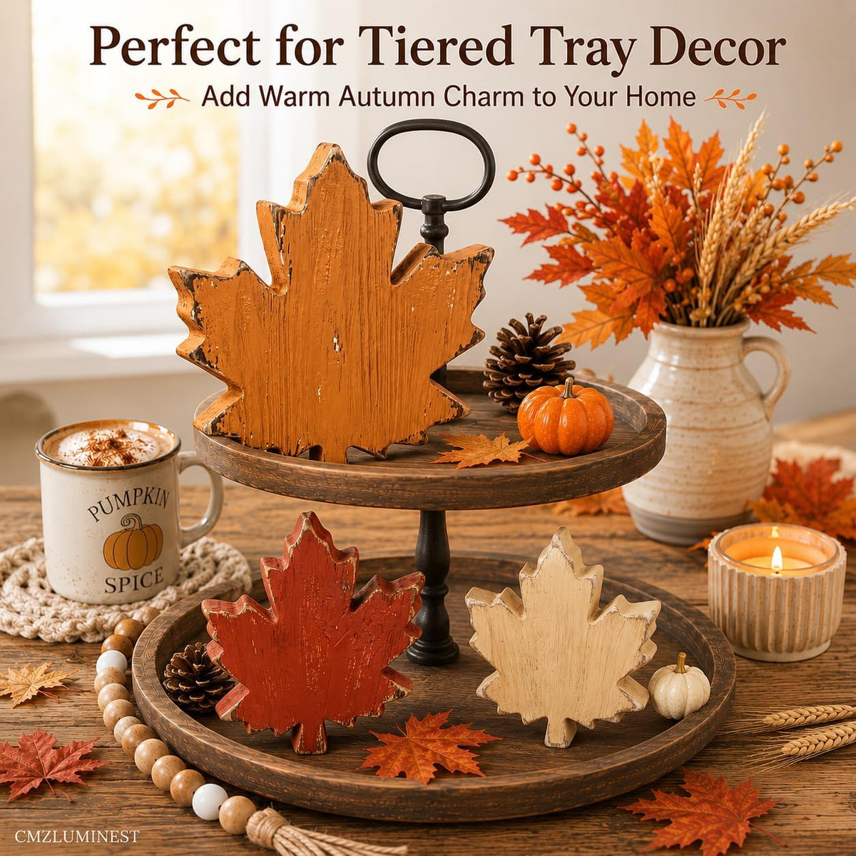 Wooden Leaves Fall Decor, Fall Decorations for Home