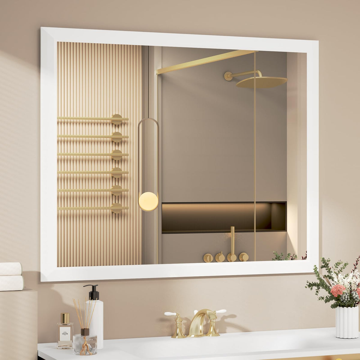 SMIROR 24x36 Matte Black Bathroom Vanity Mirror for Over Sink