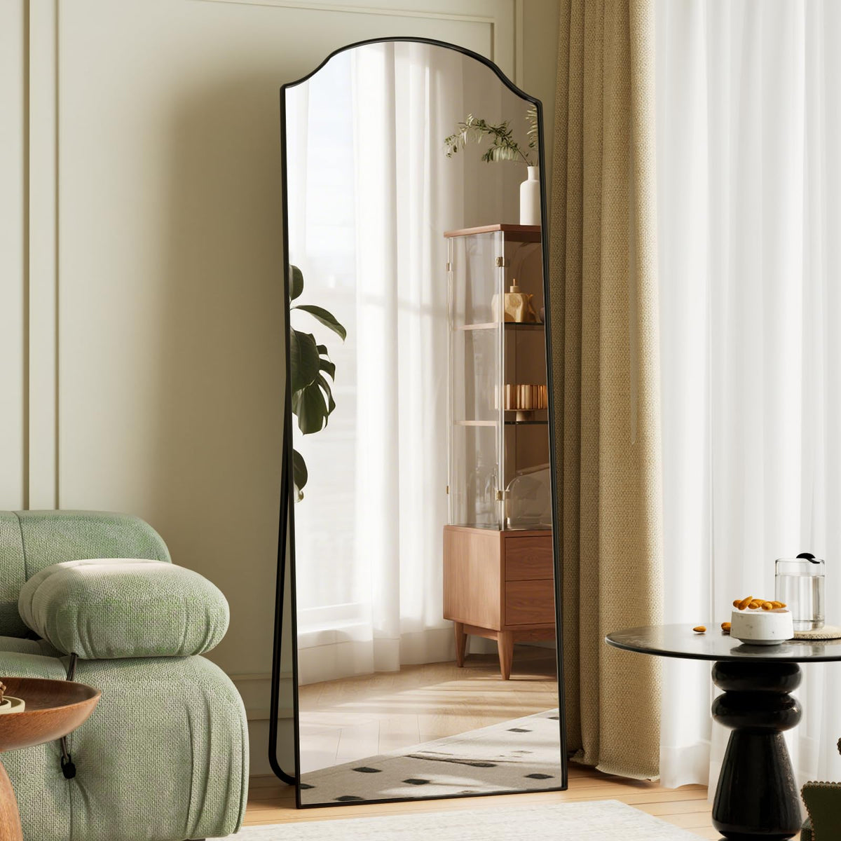 VooBang Wave Curved Top Arched Mirror Full Length, 71"x32" Large Mirror