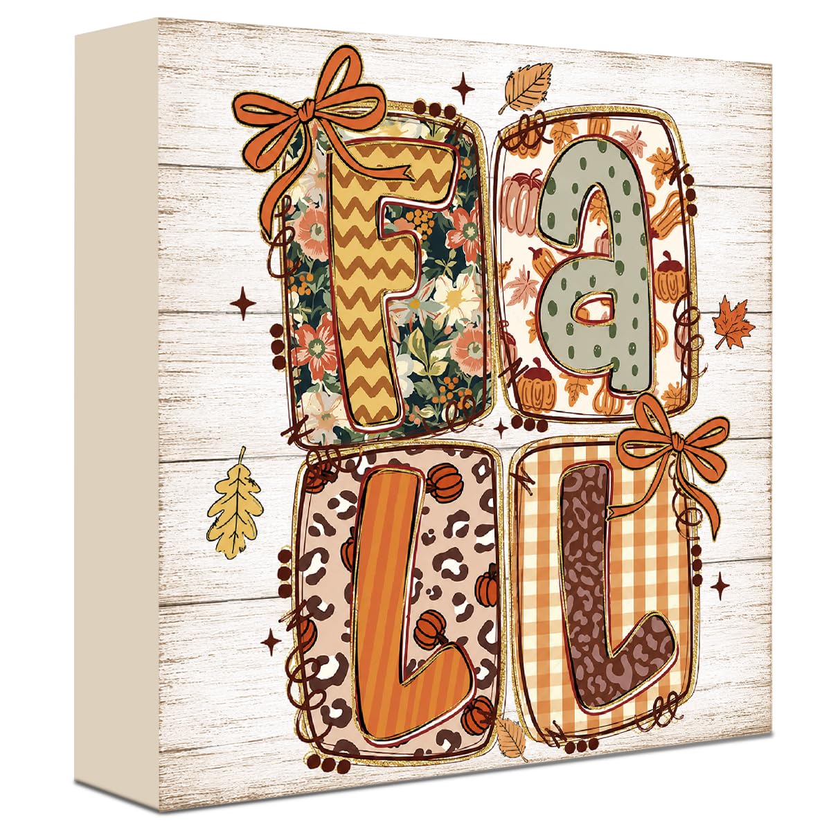 Fall Decorations for Home Football Pumpkin Wood Sign Fall Wall Shelf Decor
