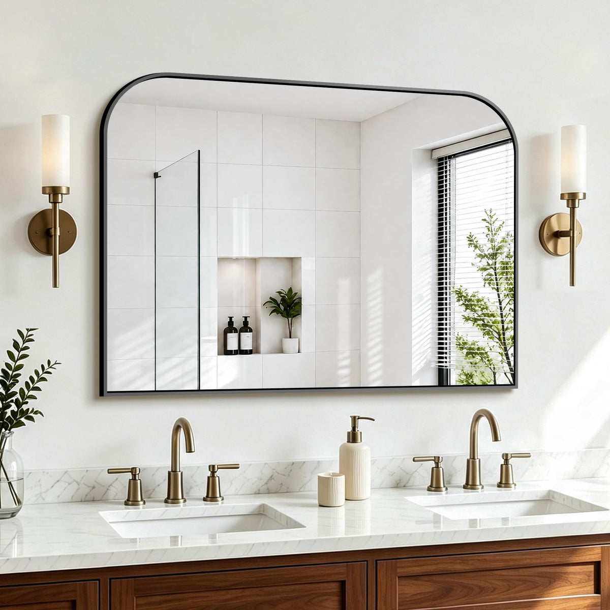 FICTOR 2 Pack 36" x 24" Bathroom Vanity Mirror for Over Sink, Black
