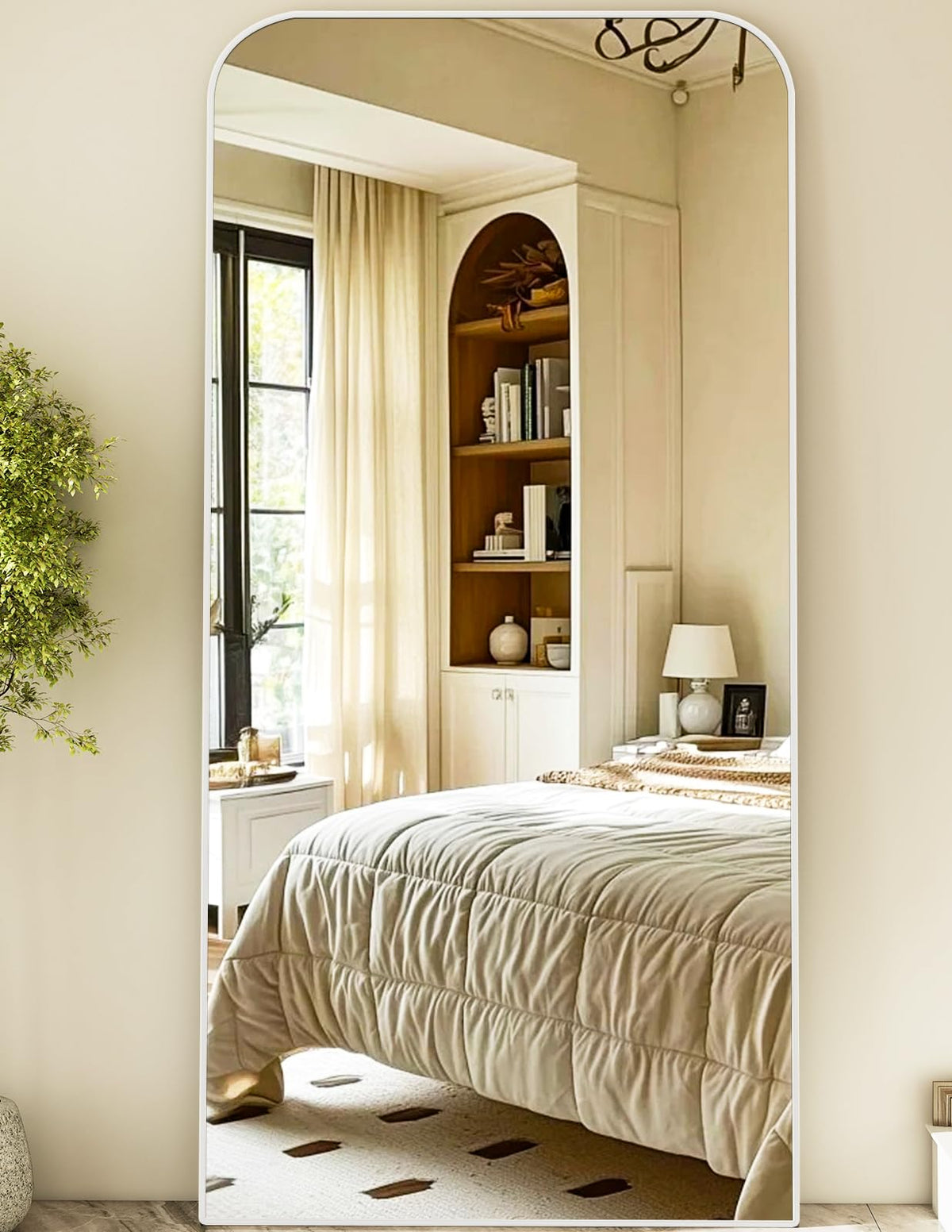 HARRITPURE 57"x20" Full Length Mirror Gold Rounded Corner Floor Mirror