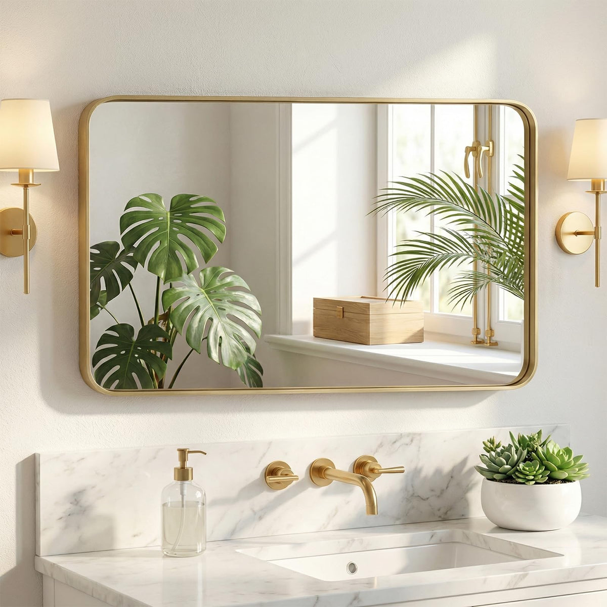 NEWBULIG Bathroom Wall Mirror, Vanity Home Mirror, 30x36 Inch