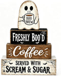 Halloween Decorations Indoor Wooden Cute Ghost Kitchen Coffee Bar Decor