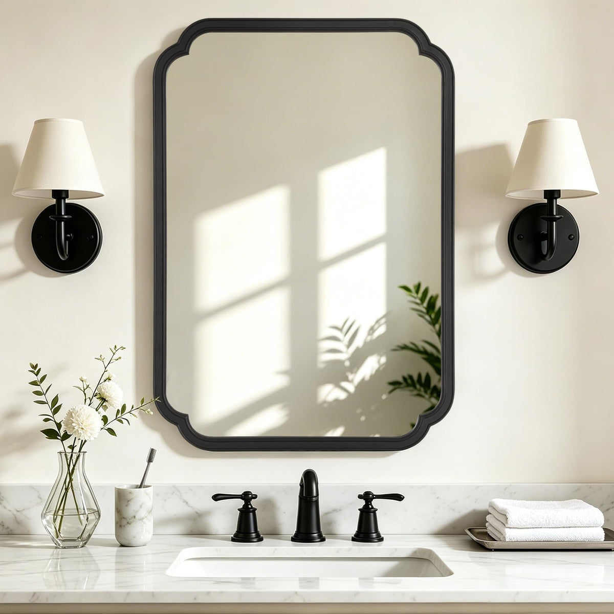HOMECOOKIN Full Length Mirror Wall Mounted, Rustic Wooden Frame Floor Mirror, Rounded Corner Large Full Body Mirror for Bedroom,Dressing Room， Leaning or Hanging Against Wall (Walnut, 71" L x 24" W)