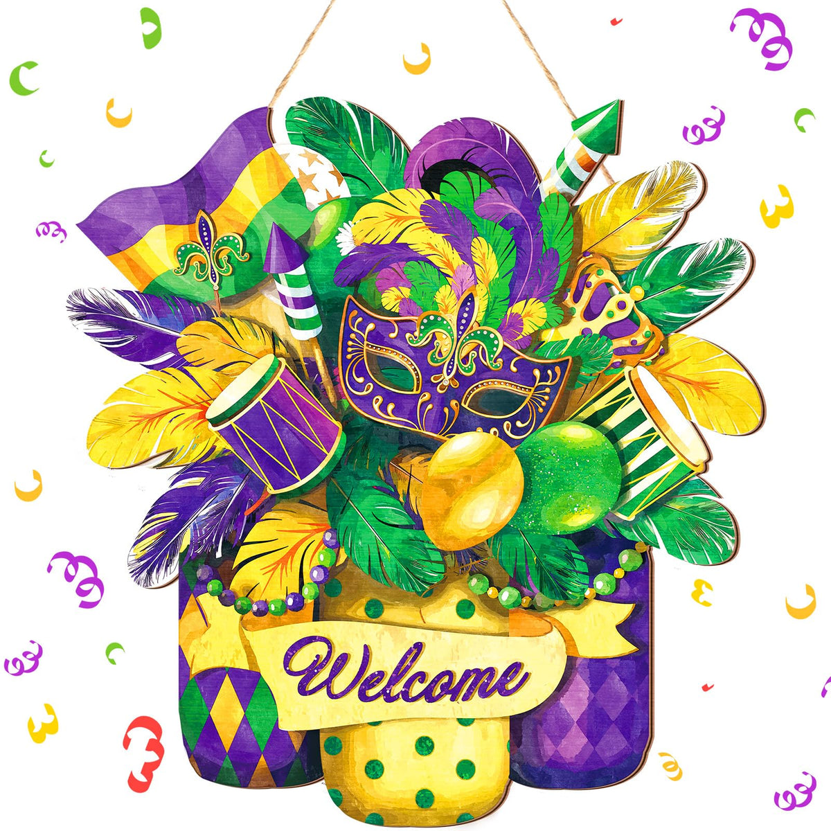 Boao Fall Door Decor Wooden Pumpkin Hanger Welcome Sign for Front Door