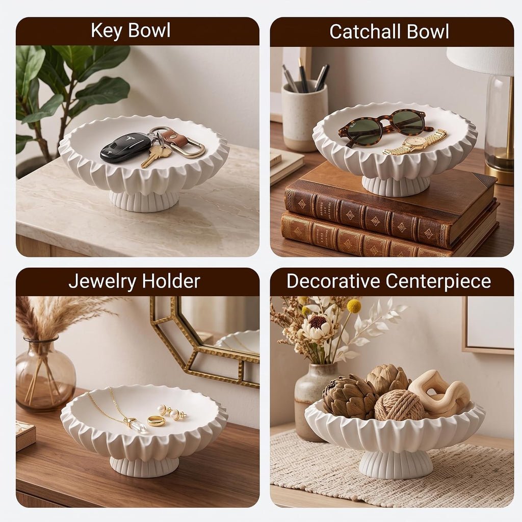 Lyeasw Large Decorative Bowl, Key Bowl for Entry Table, Modern 10” Wide Fruit Bowl for Home Decor, Coffee Table, Kitchen Counter or Serving Fruit, Keys